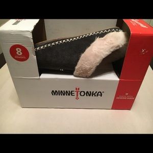 Suede fur lined slippers